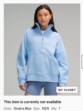Lululemon Scuba Funnel Neck Half-Zip Long - Sinatra Blue